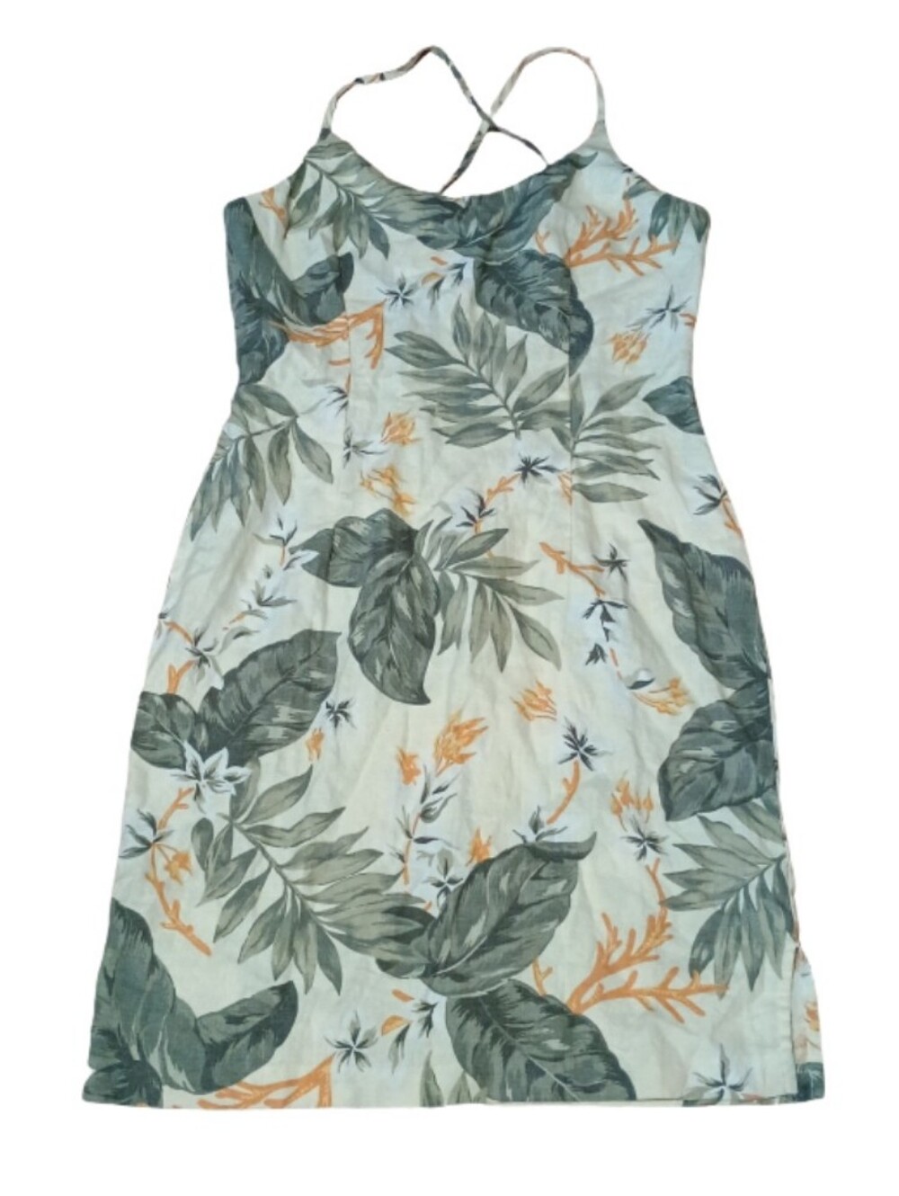 Jones New York Sport Linen Floral Top in Olive, Mustard & Cream
